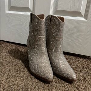 Elegant Rhinestone Ankle Boots
